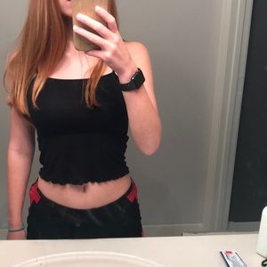 Black, Cropped tank top